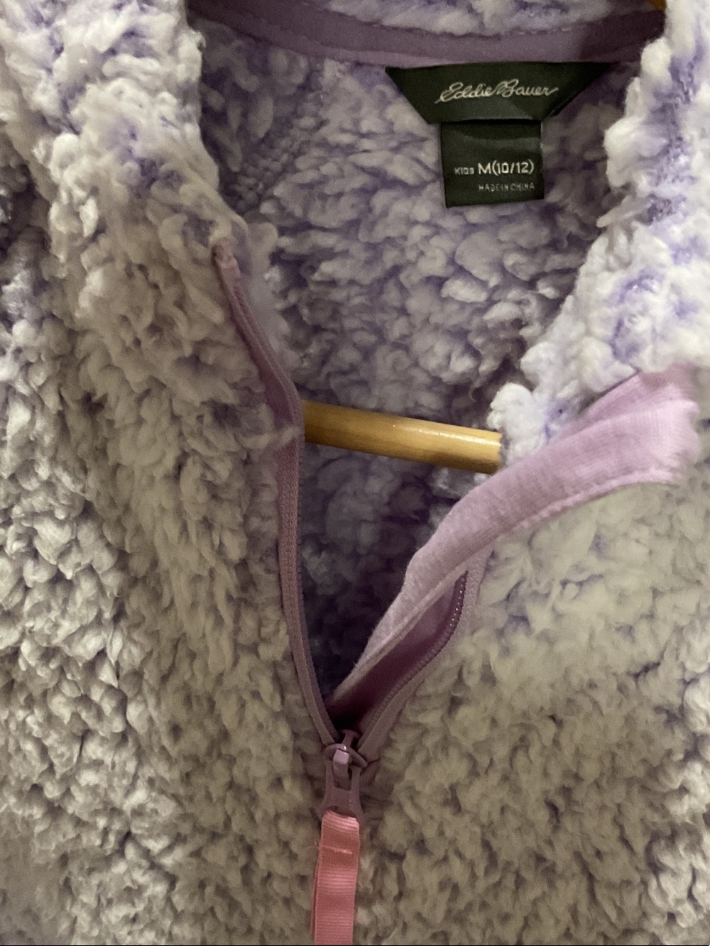 Eddie Bauer Lavender Sherpa Half-Zip Hoodie for Kids - Picture 3 of 5